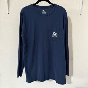 Blue Long Sleeve Tees Casual Knit